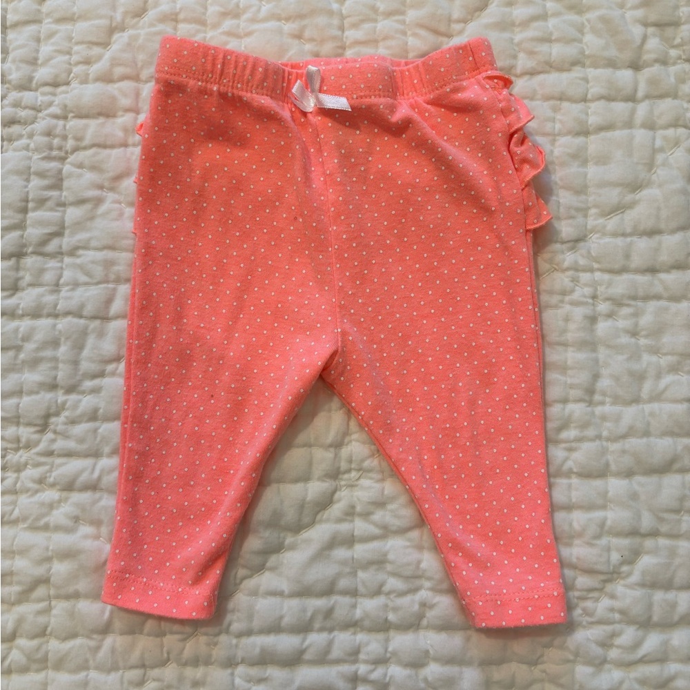 Salmon ruffle newborn pants